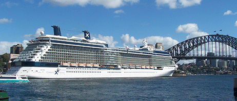 Celebrity Solstice and Sydney Harbour Bridge