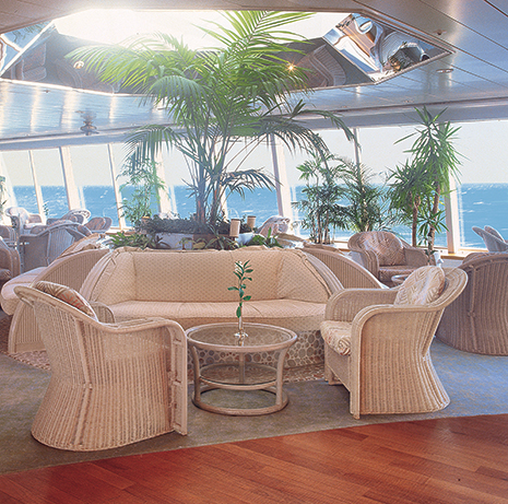 the lounge on Crystal Cruises' Crystal Serenity