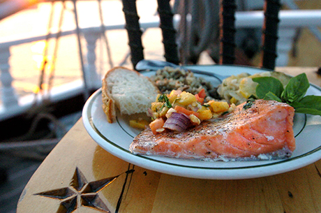 Citrus-Cilantro Salmon with Pineapple-Mango Salsa from Cara Lauzon with Maine Windjammer Association